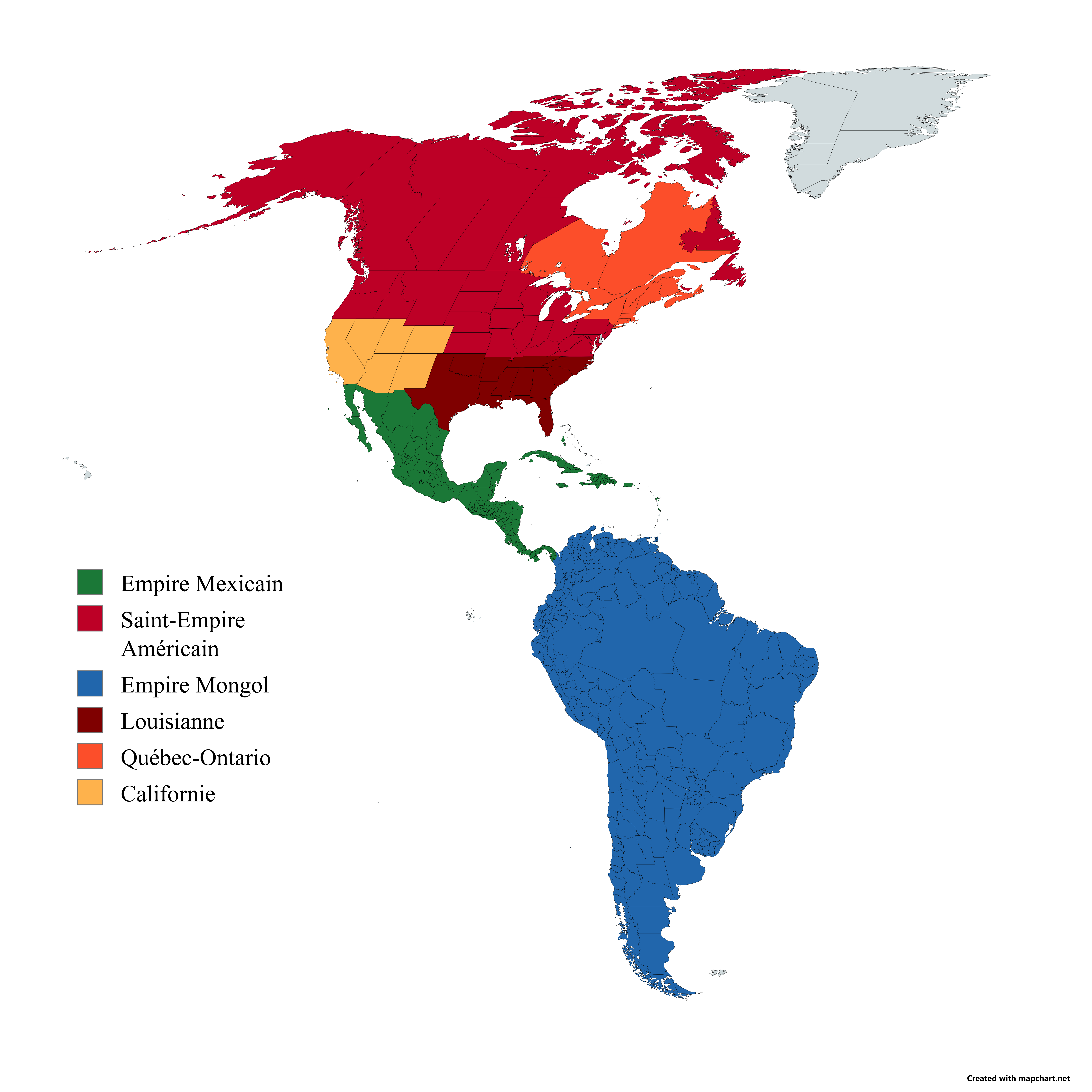 carte du continent americain modifié